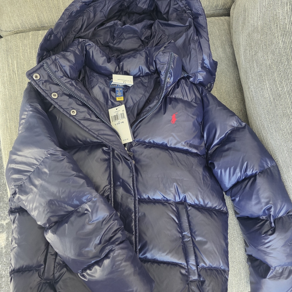 Ralph Lauren Kids Shiny Blue Puffer Jacket